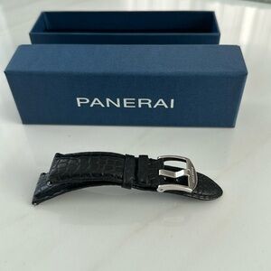 NEW PANERAI Watch strap Calf leather black